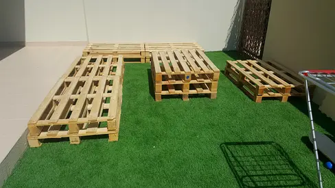 Wooden pallets garden