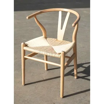 Nordic - Style Solid Wood Y - Chair with Woven Seat - Ideal for Home Dining  Living Spaces (1 piece