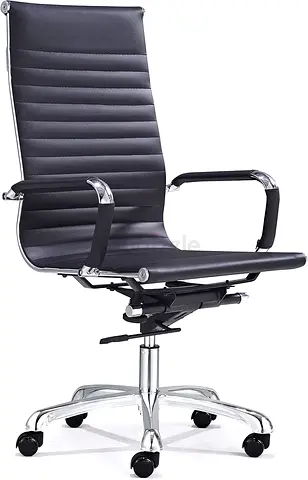 Ergonomic Executive Office Chair with High Back – Chrome Base  Adjustable Height