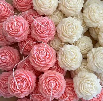 Elegant Handcrafted Rose-Shaped Candles Collection