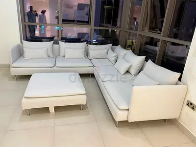 Ikea Söderhamn sectional corner sofa with ottoman