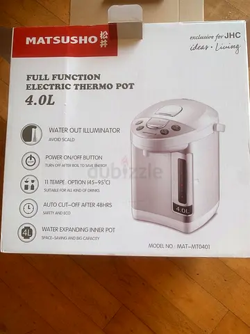Matsushito 11-Stage 4L Electric Thermos with Self-Cooling Function. New. Unused.  AED. 195 only!