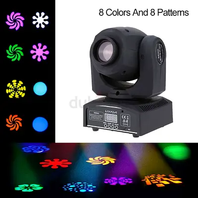 Lixada DMX-512 Mini Moving Head Light 8 Colors Changing LED Stage