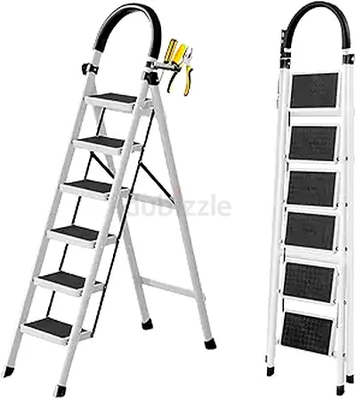 Sturdy 6-Step Folding Ladder for Home  Garden Use