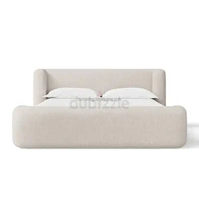 Modern stylish queen size velvet bed