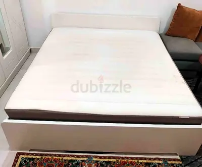 Ikea Askvol king size bed frame with Ikea mattress 180×200cm is available in excellent condition  ‎