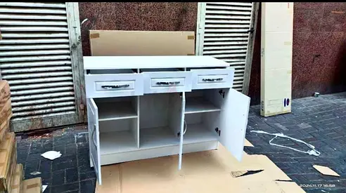 Stylish and Sleek White Side Cabinet for Sale