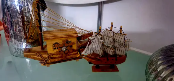 Intricately Crafted Wooden Ship Model - A Nautical Treasure!