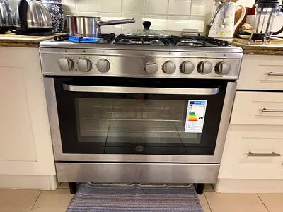 Hoover Gas Cooker | 90x60 cm 5 Burners Gas Top Electric Oven  Grill, Rotisserie, FREE DELIVERY +WAR