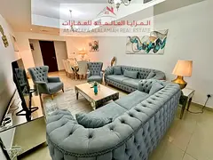 for rent monthly A fully furnished One-bedroom Two-bathroom apartment in Al Taawun 1