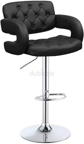 Stylish Black Bar Stool with Adjustable Height