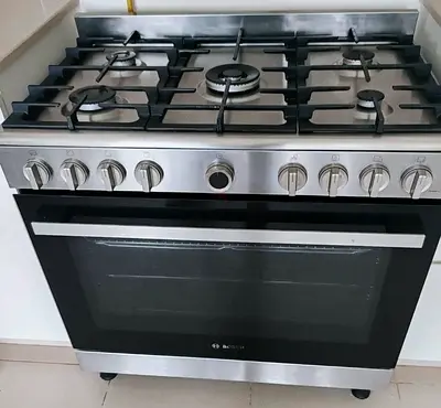 Bosch 5 Burner Full Gas Cooker – 90 x 60 cm (Oven with Fan  Grill)
