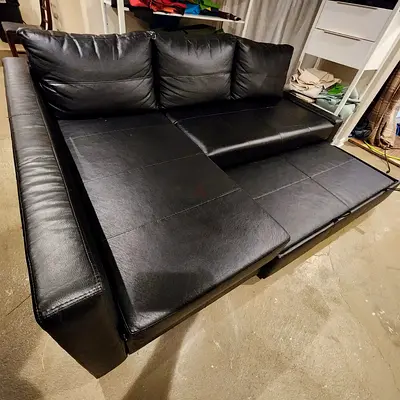 Ikea leather sofa bed for sale