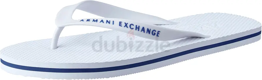 Original Armani Exchange White Rubber Flip-Flop Sandals 43
