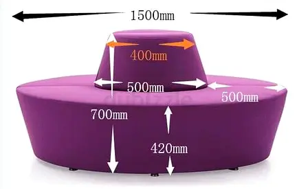 Office round sofa customised 150cm any colour
