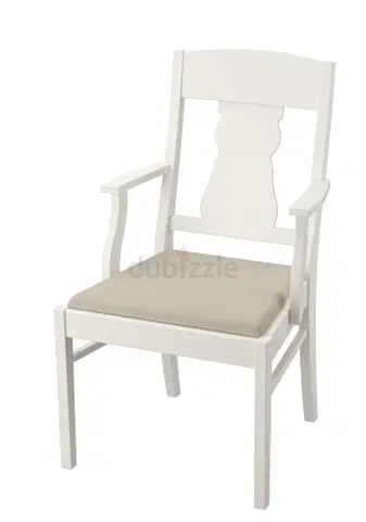 2 x Angratrop white chairs with arm rest