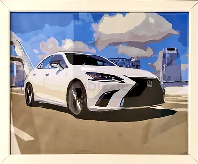 Stunning Framed Art Print of a Lexus ES