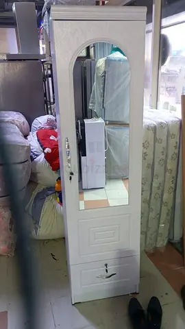 Elegant White Wardrobe with Mirror and Storage