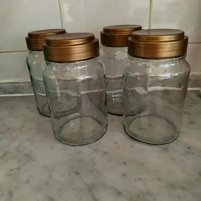 Glass Storage Jars - 4 pcs for AED 5