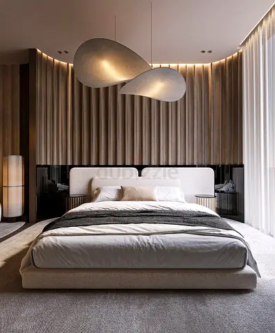 Modern cozy fabric bed king size