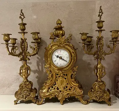 Authentic Set of 3 Imperial Clock  Candelabras