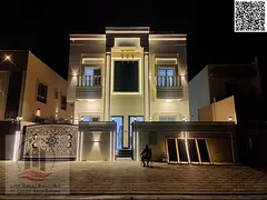Villa for sale in Al Zahya area, Ajman, elegant design, prime location, including air conditioning