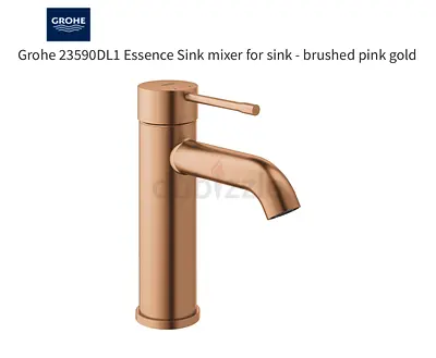 Stylish Grohe Essence Sink Mixer in Brushed Pink Gold - Brand New In Box Design + Made In Germany