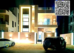 For sale, a modern villa, 3 floors, 4 rooms and a roof, in the Al Bahia area. The price includes reg