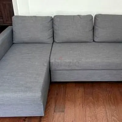 Stylish L-Shaped Grey Couch for Sale