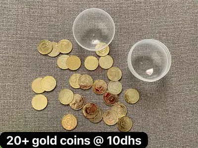 Plastic gold coins