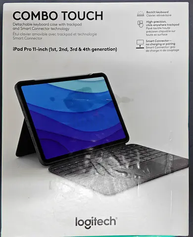 Logitech Combo Touch iPad Pro 11-inch (1st, 2nd, 3rd, 4th gen - 2018, 2020, 2021, 2022) Keyboard Cas