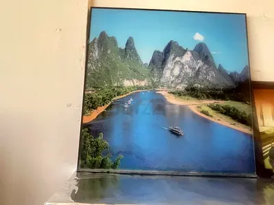 Breathtaking Landscape Art Piece - Serene River and Mountain View 3 items