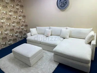 Looks great condition cratebarrel lshape sofa