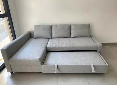 Comfortable Modern Grey Sofa with Storage