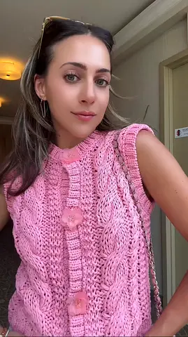 Zara Knit Vest Top With Flower Buttons