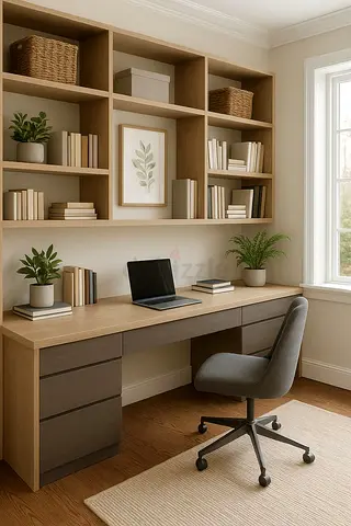Stylish and Modern Home Office Desk with Ergonomic Chair