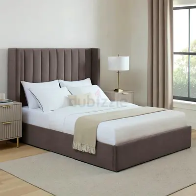 Elegant King Size Bed with Modern Headboard