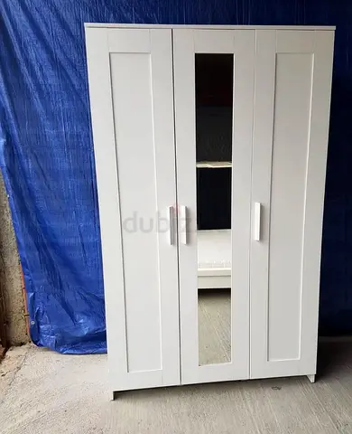 Modern White Wardrobe with Mirror