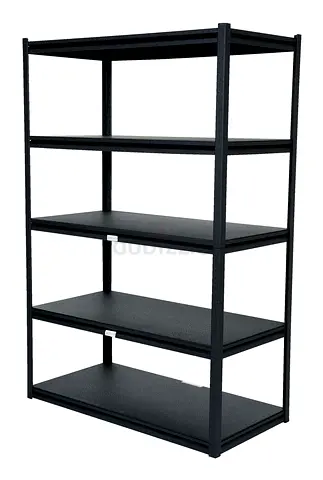 Sturdy Black Metal Shelving Unit for Home Organization