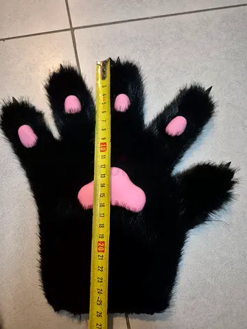 Large Fur Paw gloves with nails Cat Dog Fox Werewolf