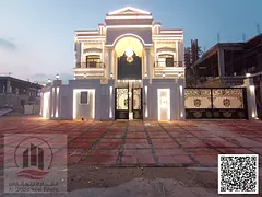 For sale, a corner villa with a classic design, 5 rooms, including registration fees.