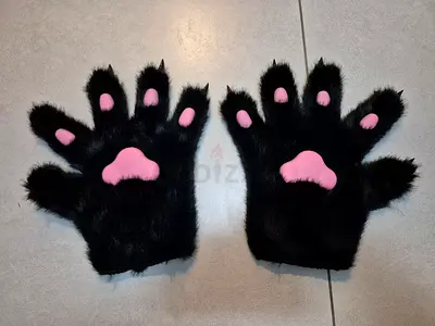 Large Fur Paw gloves with nails Cat Dog Fox Werewolf