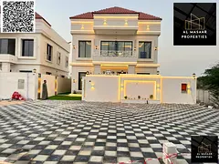 Enjoy the luxury of a modern 5-room villa with a roof in Al Zahya area, super deluxe finishing, fre