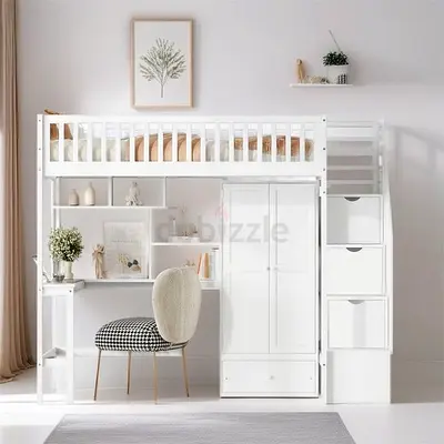 Stylish and Functional Kids Loft Bed with Storage