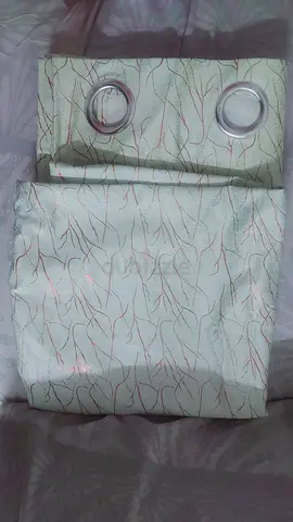 Set of 4 Elegant Green and Gold Curtain Panels