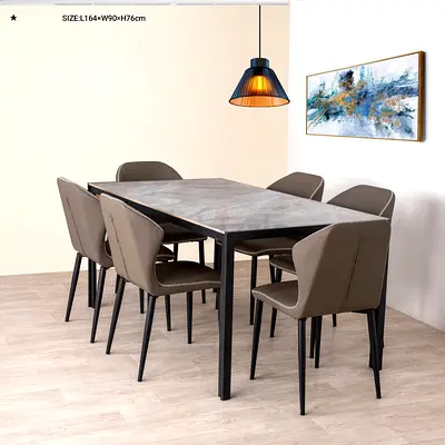 Elegant Dining Table Set with Stylish Chairs