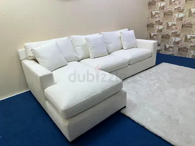Like new condition cratebarrel white color lshape sofa