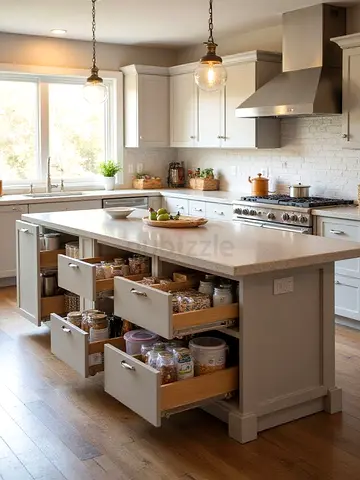 Stylish Kitchen Island with Ample Storage
