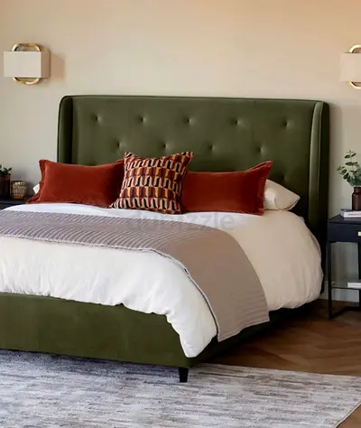 olive green velvet s king size ottoman storage bed