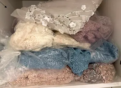 Exclusive embroidery hand embellished Italian and Koran rich fabrics assorted for evening wear